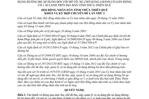 Nghị quyết 01/2013/NQ-HĐND phí sử dụng đường bộ đối với mô tô xe chở hàng ở Huế