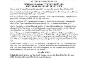 Nghị quyết 05/2013/NQ-HĐND quy hoạch thiết chế văn hóa Thừa Thiên Huế đến 2020