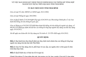 Quyết định 689/QĐ-UBND báo cáo thống kê tổng hợp ngành xây dựng Thái Bình 2013