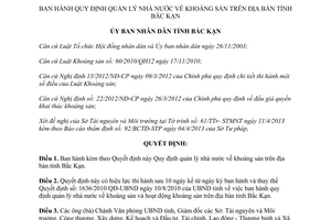 Quyết định 556/2013/QĐ-UBND quản lý nhà nước khoáng sản Bắc Kạn