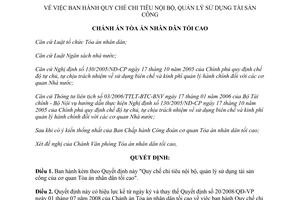 Quyết định 28/2013/QĐ-VP Quy chế chi tiêu nội bộ quản lý sử dụng tài sản công