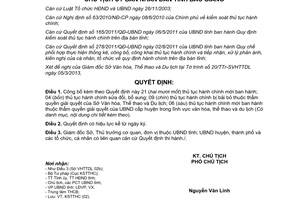 Quyết định 526/QĐ-UBND 2013 thủ tục hành chính lĩnh vực văn hóa Bắc Giang