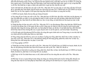 Chỉ thị 13/CT-UBND tăng cường công tác chỉ đạo sản xuất trồng trọt vụ Hè Thu Mùa 2013 Nghệ An