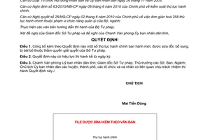 Quyết định 396/QĐ-UBND năm 2013 thủ tục hành chính Sở Tư pháp Hà Nam