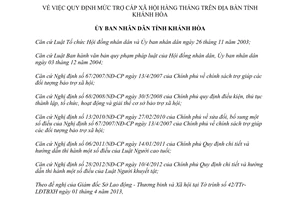 Quyết định 08/2013/QĐ-UBND mức trợ cấp hàng tháng cho đối tượng bảo trợ xã hội