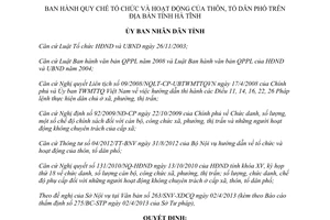 Quyết định 17/2013/QĐ-UBND Quy chế tổ chức hoạt động thôn tổ dân phố Hà Tĩnh