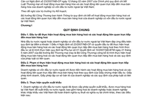 Thông tư 08/2013/TT-BCT hoạt động mua bán hàng hoá và hoạt động liên quan