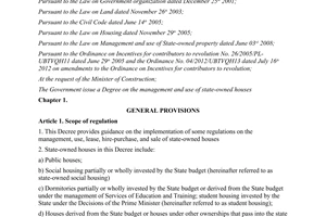 Decree No. 34/2013/ND-CP on the management and use of state-owned houses