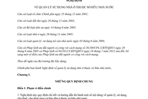 Nghị định 34/2013/NĐ-CP quản lý sử dụng nhà ở thuộc sở hữu nhà nước