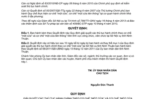 Quyết định 18/2013/QĐ-UBND thủ tục hành chính theo cơ chế một cửa Ninh Thuận