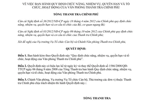 Quyết định 881/QĐ-TTCP năm 2013 chức năng nhiệm vụ Văn phòng Thanh tra Chính phủ