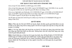 Quyết định 04/2013/QĐ-UBND quyết định đầu tư dự án đầu tư xây dựng Phú Thọ