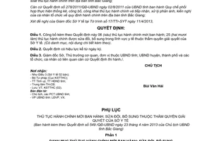 Quyết định 549/QĐ-UBND thủ tục hành chính thuộc thẩm quyền giải quyết sở y tế Bắc Giang 2013