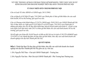 Quyết định số 2780/QĐ-UBND năm 2013 thúc đẩy kinh doanh cho doanh nghiệp