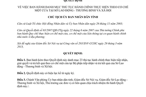 Quyết định 802/QĐ-UBND thủ tục hành chính thực hiện theo cơ chế một cửa