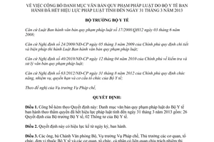 Quyết định 1387/QĐ-BYT năm 2013 danh mục văn bản quy phạm pháp luật hết hiệu lực