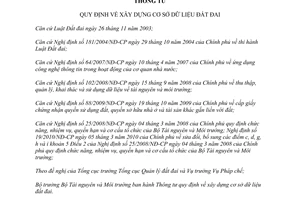 Thông tư 04/2013/TT-BTNMT quy định xây dựng cơ sở dữ liệu đất đai