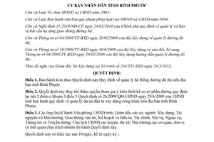 Quyết định 18/2013/QĐ-UBND quản lý hệ thống đường đô thị Bình Phước