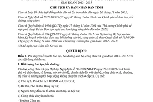 Quyết định 821/QĐ-UBND 2013 Kế hoạch đào tạo bồi dưỡng cán bộ công chức Huế