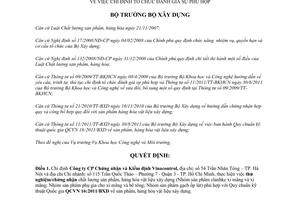 Quyết định 433/QĐ-BXD 2013 chỉ định tổ chức đánh giá sự phù hợp