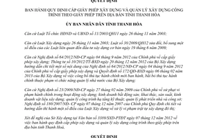 Quyết định 1350/2013/QĐ-UBND cấp giấy phép và quản lý xây dựng tại Thanh Hóa