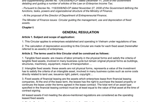 Circular No. 45/2013/TT-BTC guiding regulation on management  use and depreciati