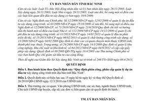 Quyết định 137/2013/QĐ-UBND phân công phân cấp quản lý dự án đầu tư xây dựng