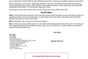 Quyết định 2778/QĐ-UBND năm 2013 công bố thủ tục hành trong lĩnh vực giao thông