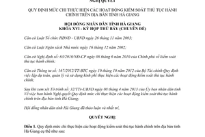 Nghị quyết 87/2013/NQ-HĐND chi kiểm soát thủ tục hành chính Hà Giang