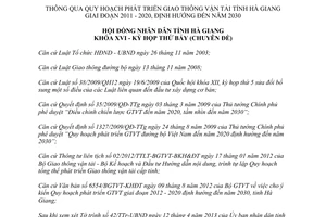 Nghị quyết 83/NQ-HĐND năm 2013 thông qua Quy hoạch phát triển Giao thông vận tải