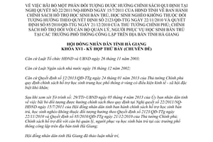 Nghị quyết 88/2013/NQ-HĐND đối tượng được hưởng chính sách Hà Giang