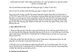 Kế hoạch 934/KH-TTCP năm 2013 tiếp công dân phục vụ kỳ họp Trung ương Đảng Quốc hội