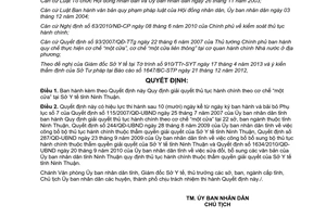 Quyết định 21/2013/QĐ-UBND thủ tục hành chính một cửa tại Sở Y tế Ninh Thuận