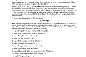 Quyết định 590/QĐ-BNN-TCCB năm 2013 chương trình giáo trình dạy nghề sơ cấp