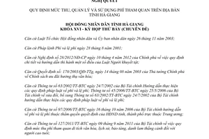Nghị quyết 86/2013/NQ-HĐND quản lý và sử dụng phí tham quan Hà Giang