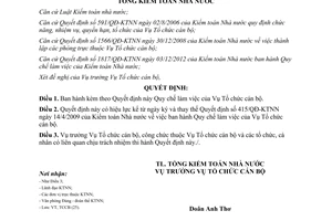 Quyết định 249/QĐ-KTNN năm 2013 Quy chế làm việc của Vụ Tổ chức cán bộ