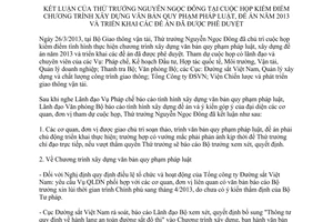 Thông báo 190/TB-BGTVT kết luận của Thứ trưởng Nguyễn Ngọc Đông