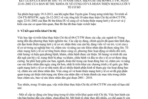 Thông báo 126-TB/TW 2013 thực hiện Chỉ thị 06-CT/TW củng cố và hoàn thiện mạng lưới y tế cơ sở