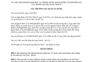 Quyết định 66/QĐ-QLD năm 2013 danh mục thuốc nước ngoài được cấp số đăng ký