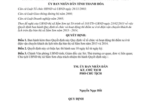 Quyết định 1040/2013/QĐ-UBND thí điểm sử dụng xe ô tô điện tại Sầm Sơn Thanh Hóa