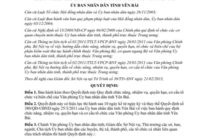 Quyết định 06/2013/QĐ-UBND Văn phòng Ủy ban nhân dân tỉnh Yên Bái