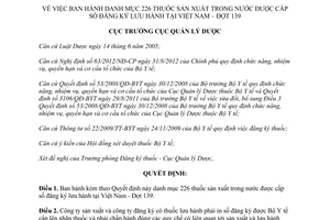 Quyết định 67/QĐ-QLD 2013 thuốc sản xuất trong nước được cấp số đăng ký lưu hành