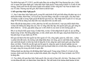 Kết luận 58-KL/TW 2013 5 năm thực hiện 08-NQ/TW kinh tế phát triển nhanh bền vững