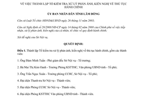 Quyết định 636/QĐ-UBND thành lập Tổ kiểm tra xử lý phản ánh kiến nghị thủ tục hành chính Lâm Đồng