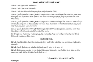 Quyết định 03/2013/QĐ-KTNN Quy trình kiểm toán Báo cáo quyết toán Ngân sách