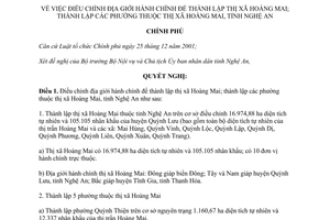 Nghị quyết 47/NQ-CP điều chỉnh địa giới hành chính để thành lập thị xã Hoàng Mai