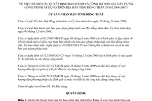 Quyết định 320/QĐ-UBND.HC 2013 Đồng Tháp bãi bỏ các Quyết định Đơn giá xây dựng Đồng Tháp