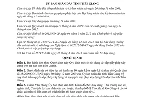 Quyết định 13/2013/QĐ-UBND Quy định cấp giấy phép xây dựng Tiền Giang