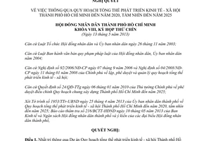 Nghị quyết 03/2013/NQ-HĐND Quy hoạch tổng thể phát triển kinh tế xã hội thành phố Hồ Chí Minh