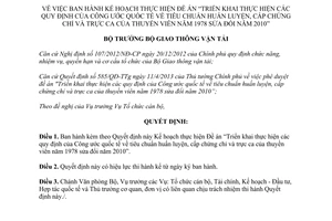 Quyết định 1260/QĐ-BGTVT 2013 huấn luyện cấp chứng chỉ và trực ca thuyền viên